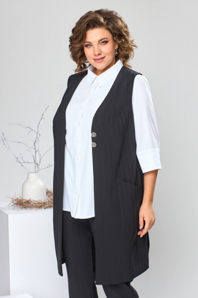 Блуза, брюки, жилет Romanovich Style 3-1759 белый/чёрный - фото 6