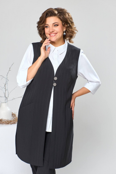 Блуза, брюки, жилет Romanovich Style 3-1759 белый/чёрный - фото 3