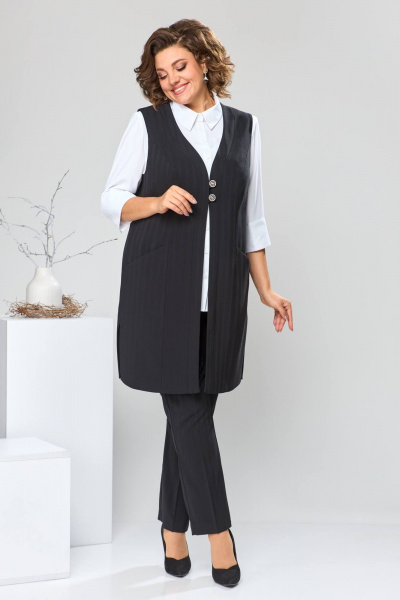 Блуза, брюки, жилет Romanovich Style 3-1759 белый/чёрный - фото 2
