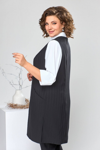Блуза, брюки, жилет Romanovich Style 3-1759 белый/чёрный - фото 8