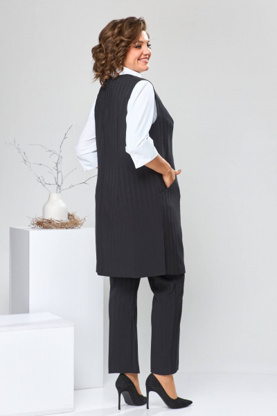 Блуза, брюки, жилет Romanovich Style 3-1759 белый/чёрный - фото 9