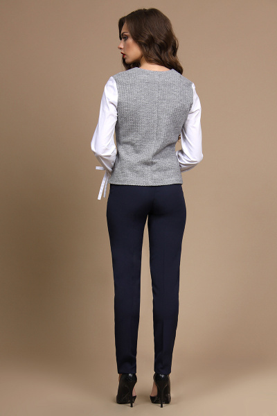 Блуза, брюки Alani Collection 631 серый+черный - фото 2
