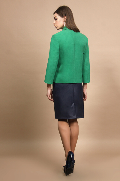 Полупальто, юбка Alani Collection 674 зеленый+темно-синий - фото 3
