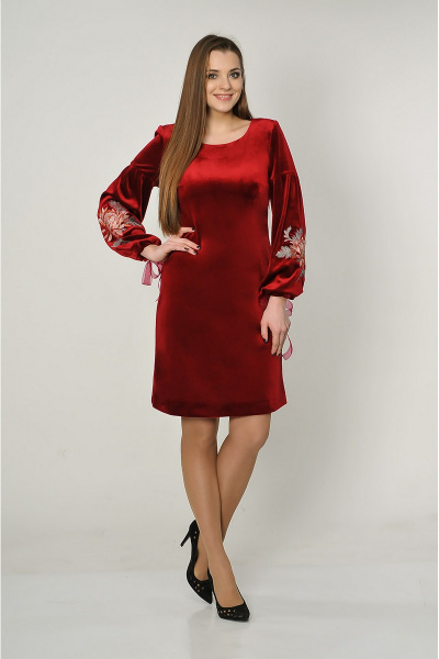 Платье GALEREJA 543 бордовый - фото 1