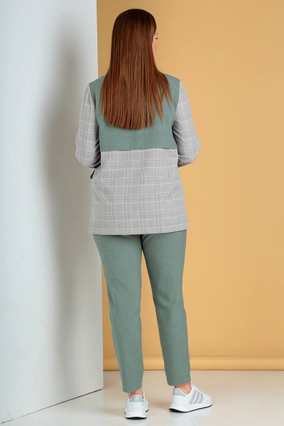 Брюки, куртка Liona Style 745 серо-зеленый - фото 2