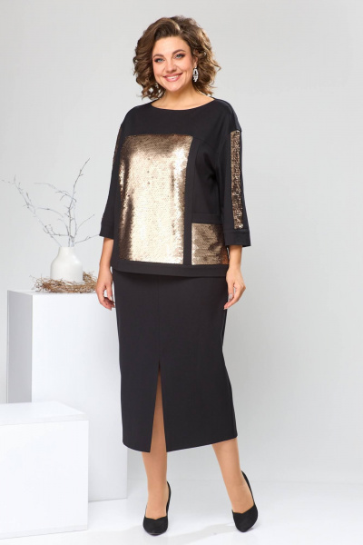 Блуза, юбка Romanovich Style 2-2613 черный - фото 1
