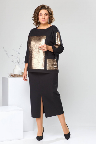Блуза, юбка Romanovich Style 2-2613 черный - фото 3