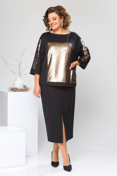 Блуза, юбка Romanovich Style 2-2613 черный - фото 2