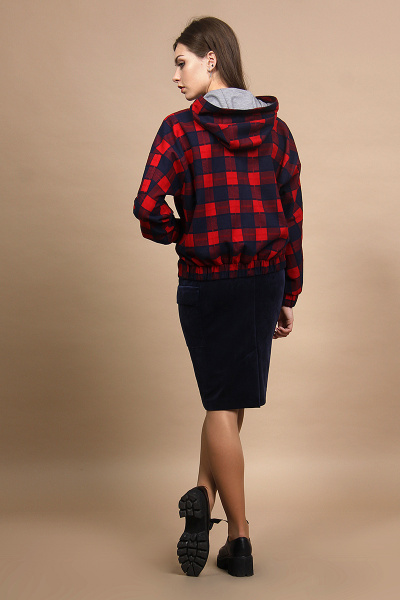 Куртка, юбка Alani Collection 676 красный+темно-синий - фото 3