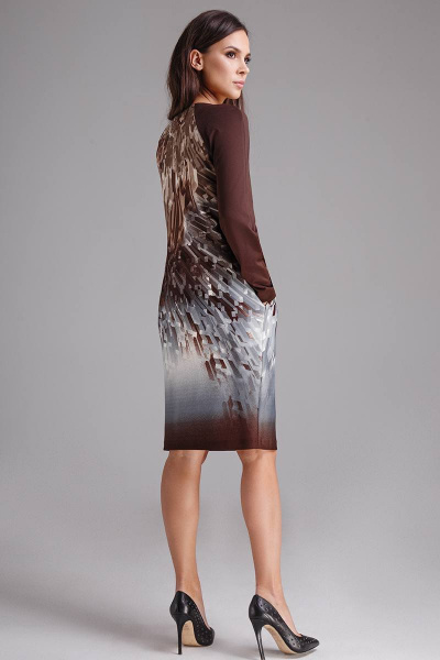 Платье Teffi Style L-1138 молочный_шоколад_кристал - фото 2