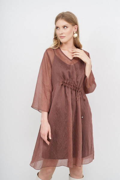 Платье KIARA Collection 7936 коричневый_бронз - фото 2