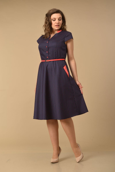 Платье Lady Style Classic 1101/2 т_синий-красный - фото 1