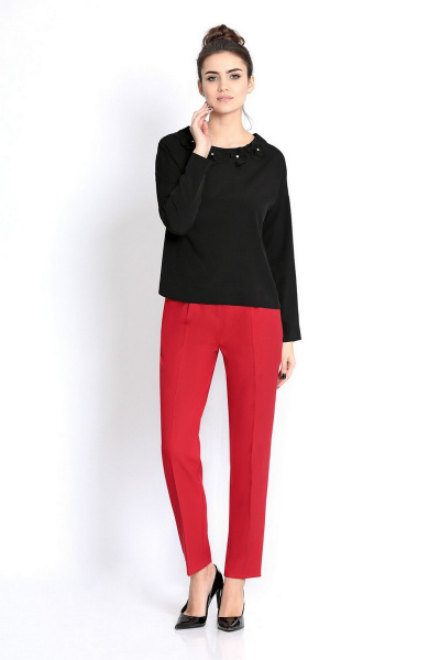 Блуза, брюки PiRS 320 черный+красный - фото 1