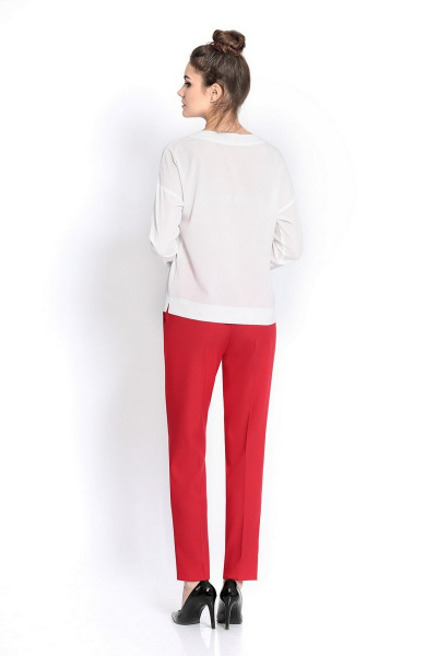 Блуза, брюки PiRS 320 белый+красный - фото 2