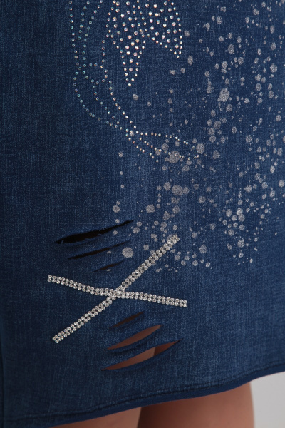 Платье Диомант 1267 синий - фото 3