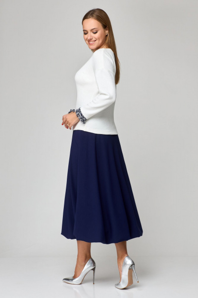 Туника, юбка Мишель стиль 1158 сине-белый - фото 3