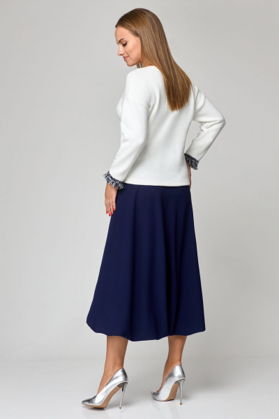 Туника, юбка Мишель стиль 1158 сине-белый - фото 2