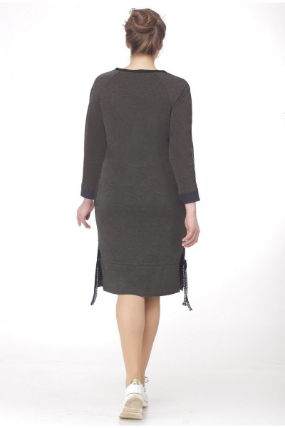 Платье LadisLine 906 серо-черный - фото 2