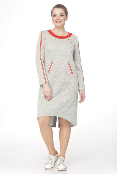Платье LadisLine 908 светло-серый - фото 1