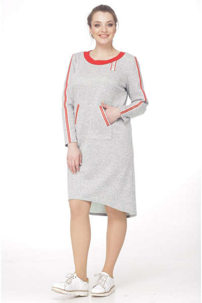 Платье LadisLine 908 светло-серый - фото 2
