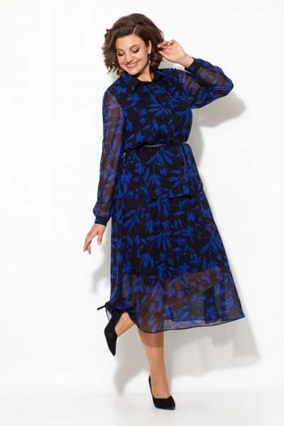 Платье Koketka i K 1070 синий+черный - фото 3