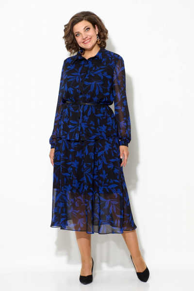 Платье Koketka i K 1070 синий+черный - фото 2