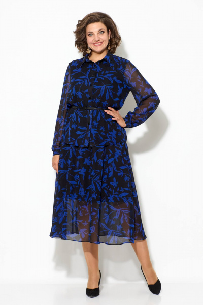 Платье Koketka i K 1070 синий+черный - фото 1