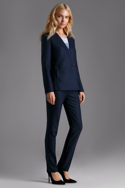 Блуза, брюки, жакет LaVeLa L3292 темно-синий - фото 1