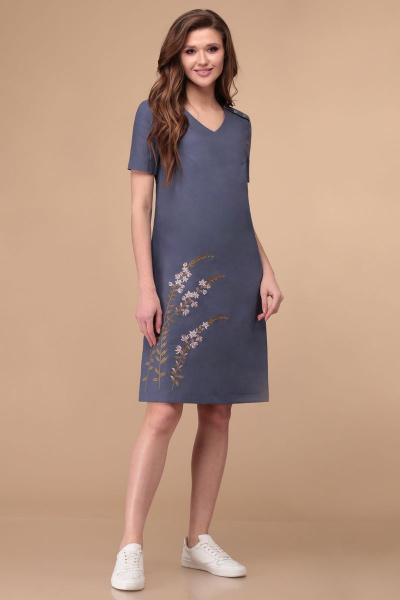 Платье Линия Л Б-1800 синий - фото 1