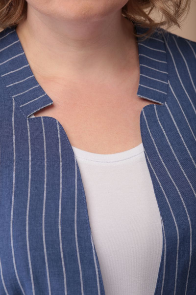 Блуза, брюки, жилет Линия Л А-1811 синий - фото 2