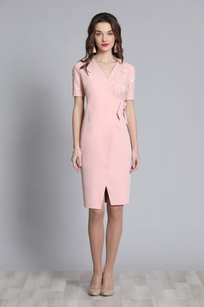 Платье Galean Style 626 розовый - фото 1