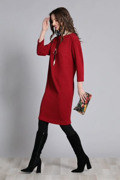 Платье Galean Style 629 бордовый - фото 2