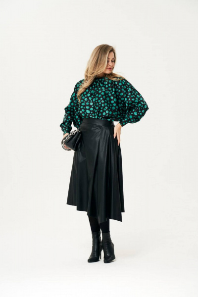 Блуза, юбка Koketka i K 1107 зеленый+черный - фото 3