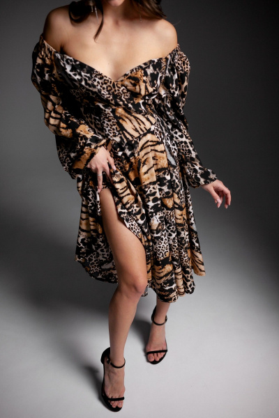 Платье Krasa М244-23 тигровый_леопард - фото 7