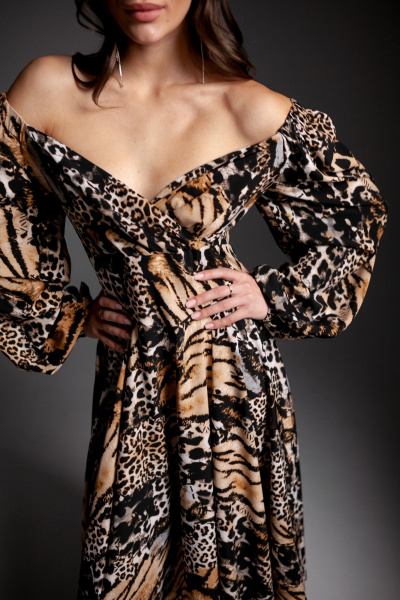 Платье Krasa М244-23 тигровый_леопард - фото 6