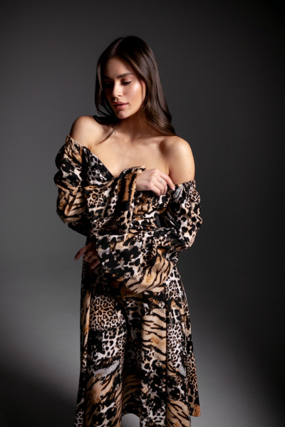 Платье Krasa М244-23 тигровый_леопард - фото 4