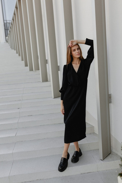 Платье Krasa М316-23 черный - фото 10