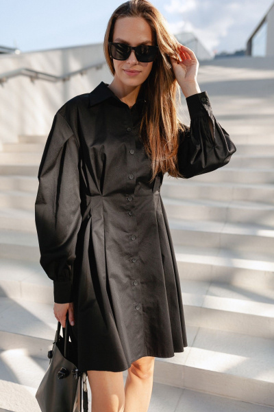 Платье Krasa М352-23 черный - фото 9
