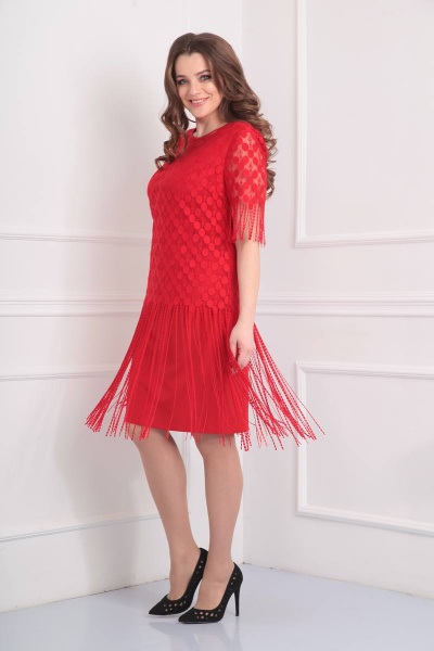 Платье Rishelie 632 красный - фото 1