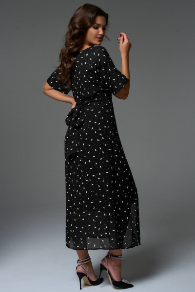 Платье LeNata 16392 черный-в-рисунок - фото 5