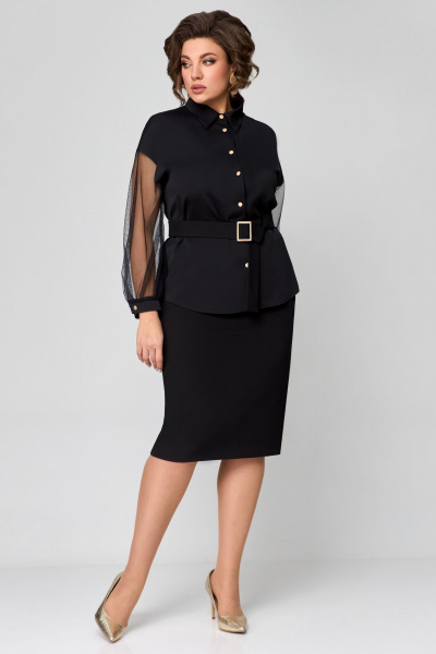 Блуза, юбка Мишель стиль 1169 черный - фото 9