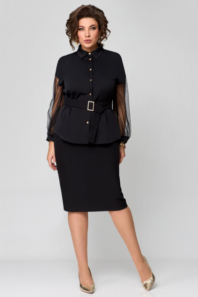 Блуза, юбка Мишель стиль 1169 черный - фото 4
