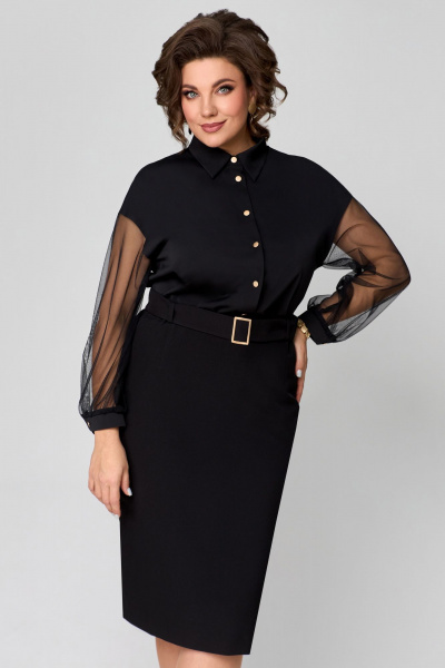 Блуза, юбка Мишель стиль 1169 черный - фото 6