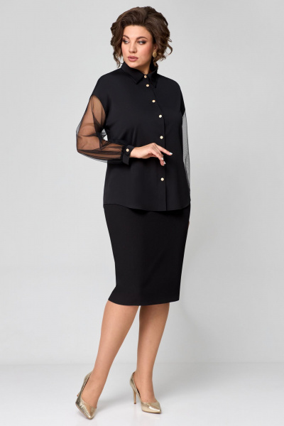 Блуза, юбка Мишель стиль 1169 черный - фото 5