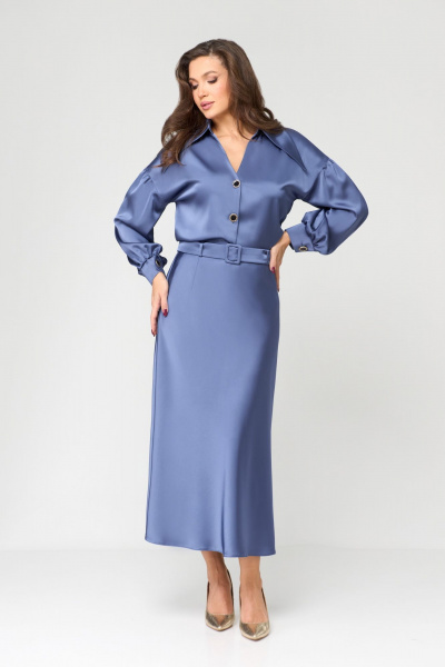 Блуза, юбка Мишель стиль 1168 голубой - фото 8