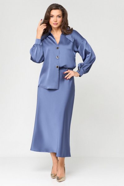 Блуза, юбка Мишель стиль 1168 голубой - фото 7