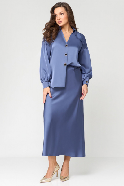 Блуза, юбка Мишель стиль 1168 голубой - фото 5