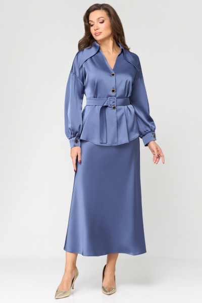 Блуза, юбка Мишель стиль 1168 голубой - фото 3
