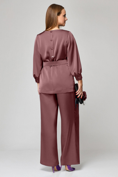 Блуза, брюки Мишель стиль 1160 розово-бежевый - фото 11