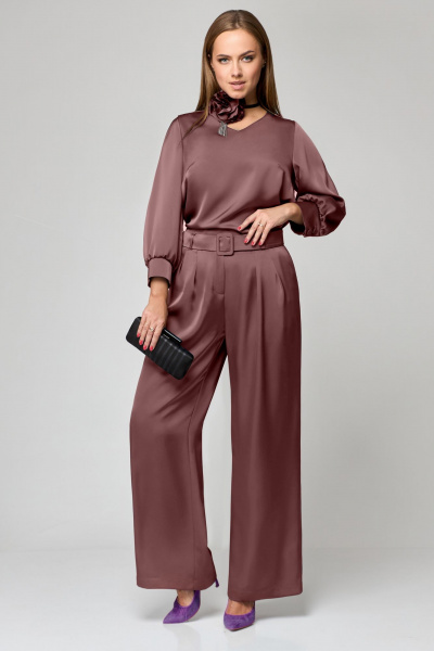 Блуза, брюки Мишель стиль 1160 розово-бежевый - фото 9